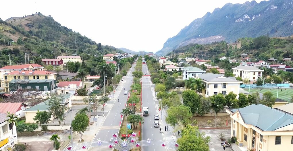 Trung tâm xã Quỳnh Nhai, tỉnh Sơn La, tháng 1/2026. Ảnh: Báo Sơn La